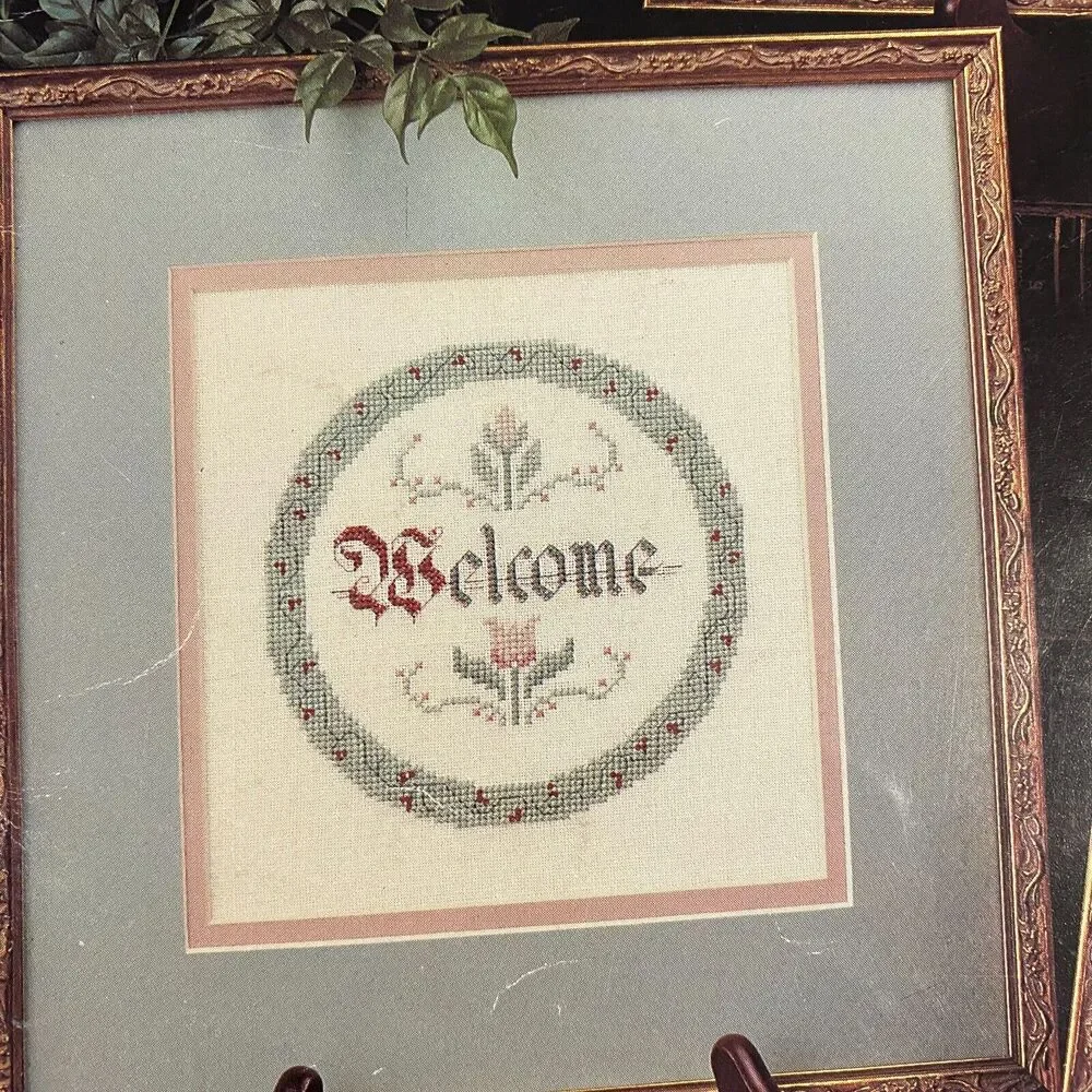VTG 1988 Leisure Arts Be Welcome Friend Leaflet 645 Counted Cross Stitch Chart